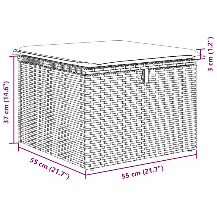 Havesofa Sæt 8 stk. Sort polyrattan