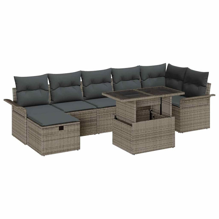 Havesofa Sæt 8 stk. Grå polyrattan