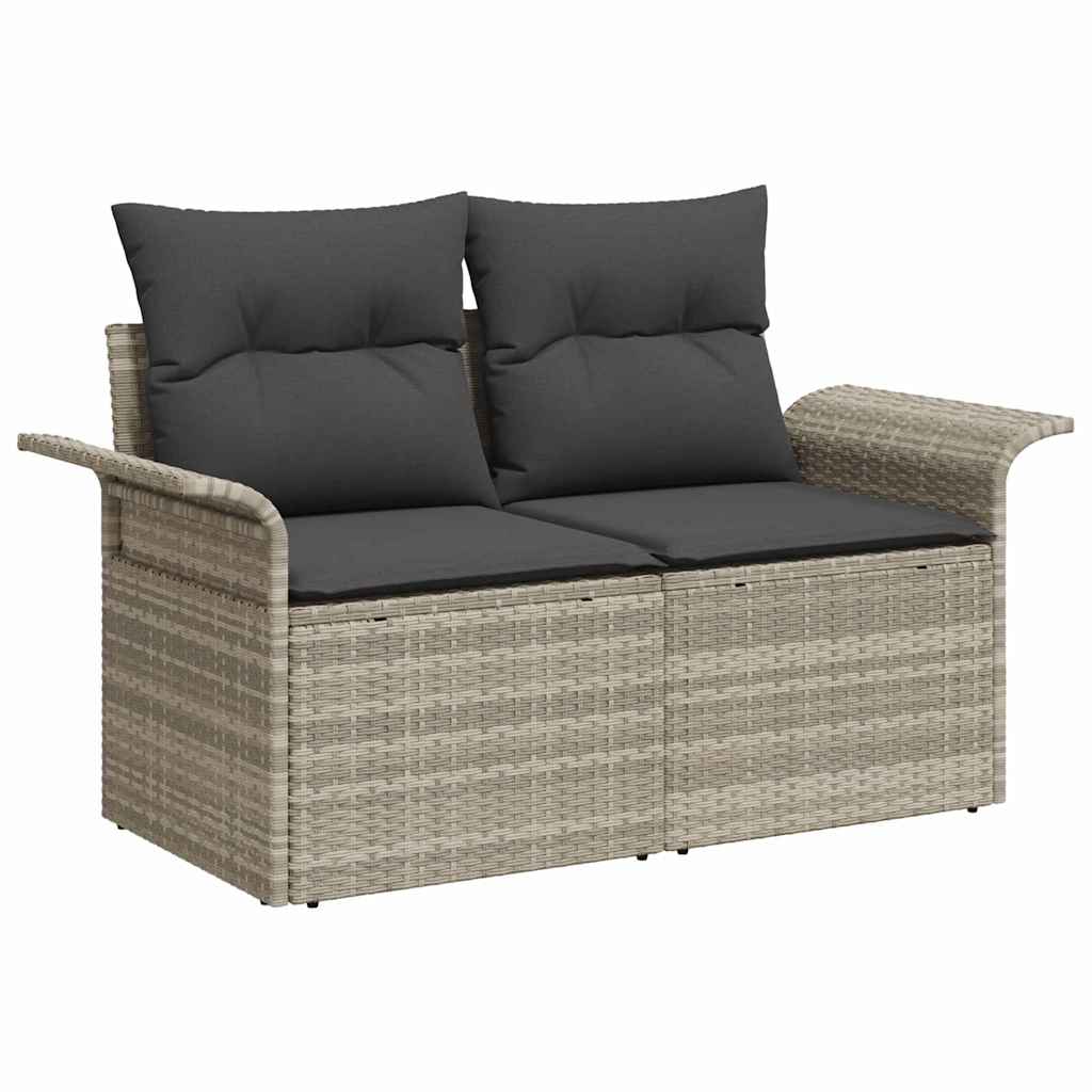 Havesofa Sæt 8 stk. Lysegrå polyrattan
