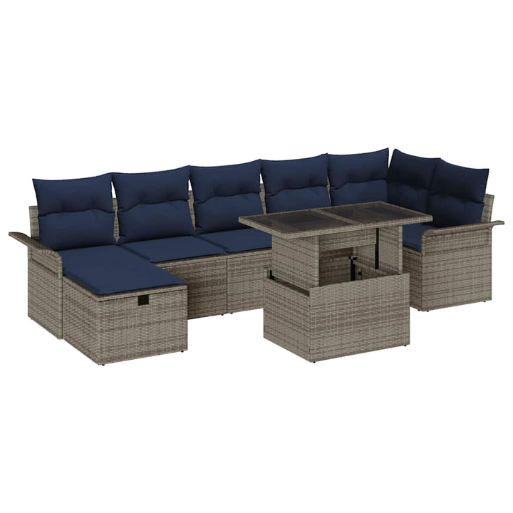 Havesofa Sæt 8 stk. Grå polyrattan