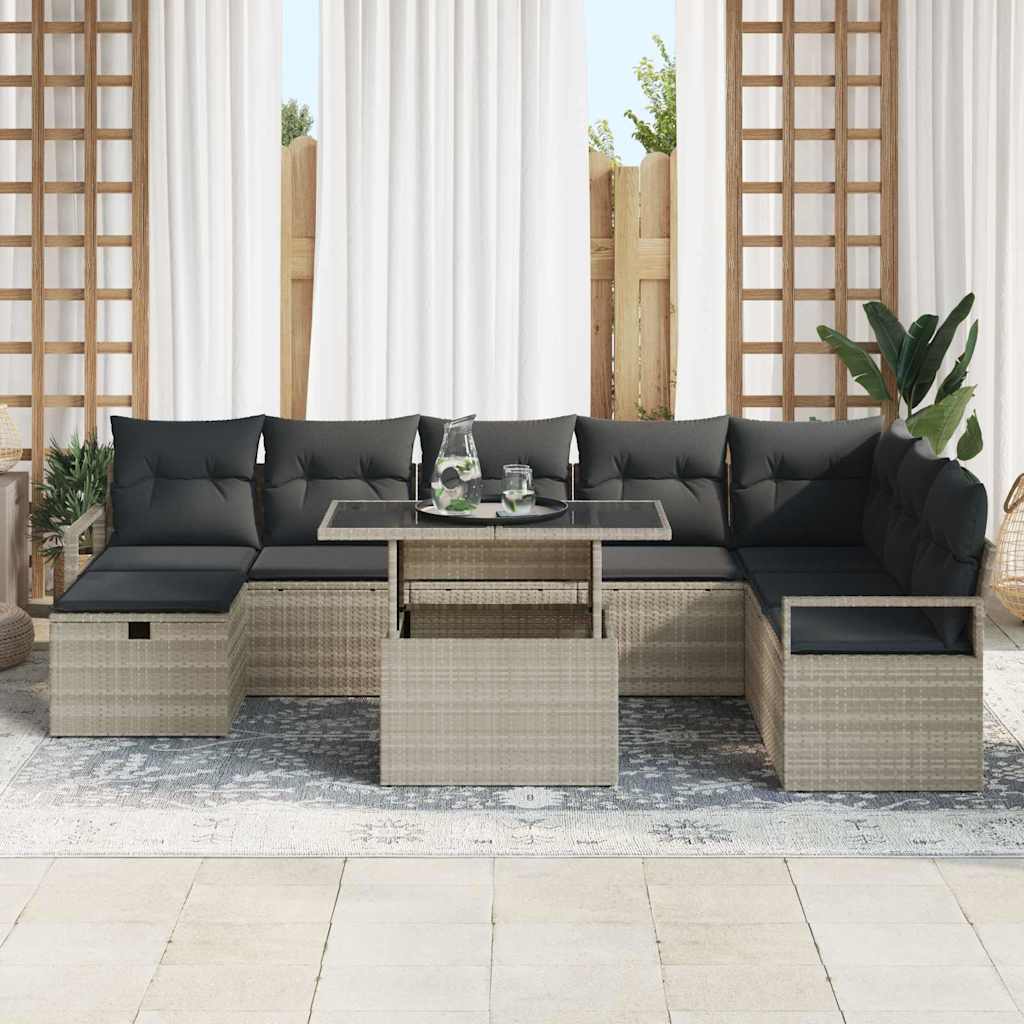 Havesofa Sæt 9 stk. polyrattan