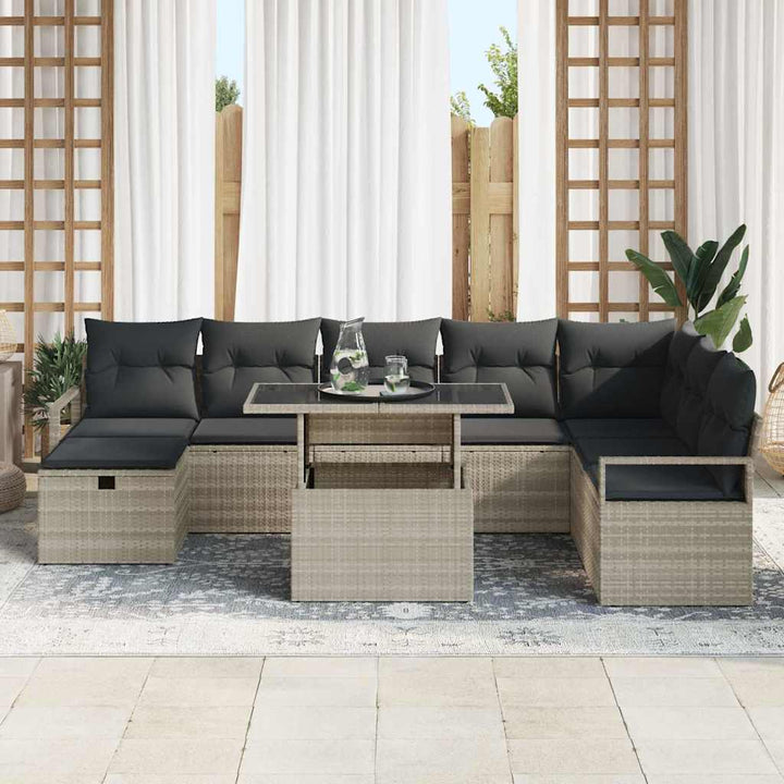 Havesofa Sæt 9 stk. polyrattan
