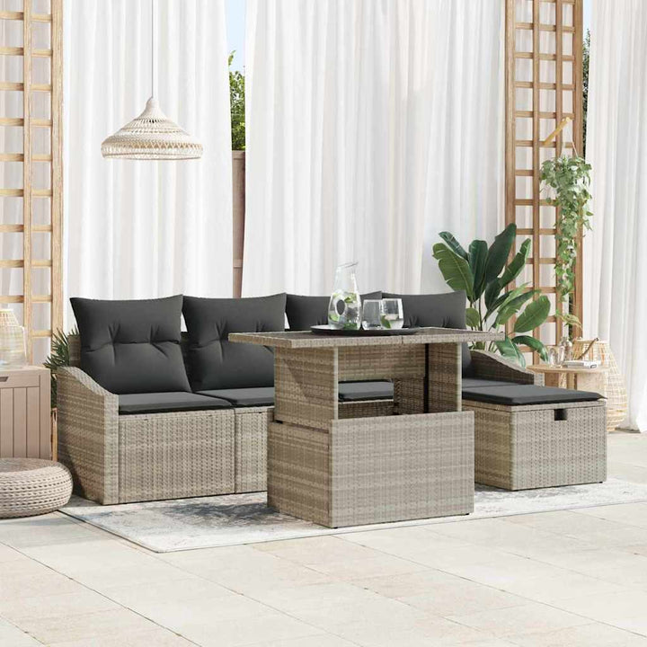 Havesofa Sæt 6 stk. polyrattan
