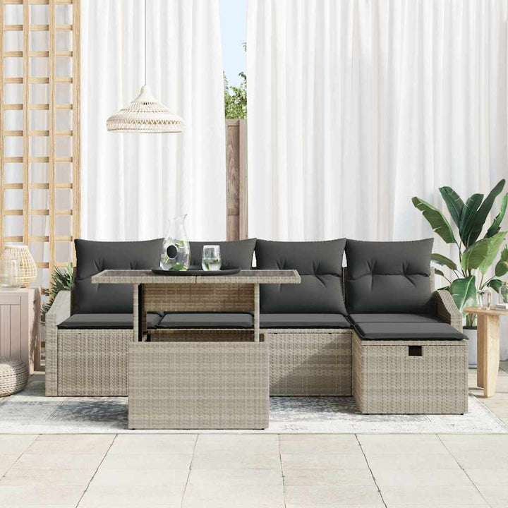 Havesofa Sæt 6 stk. polyrattan