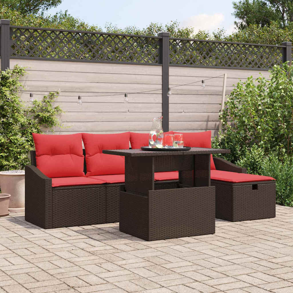 Havesofa Sæt 6 stk. polyrattan