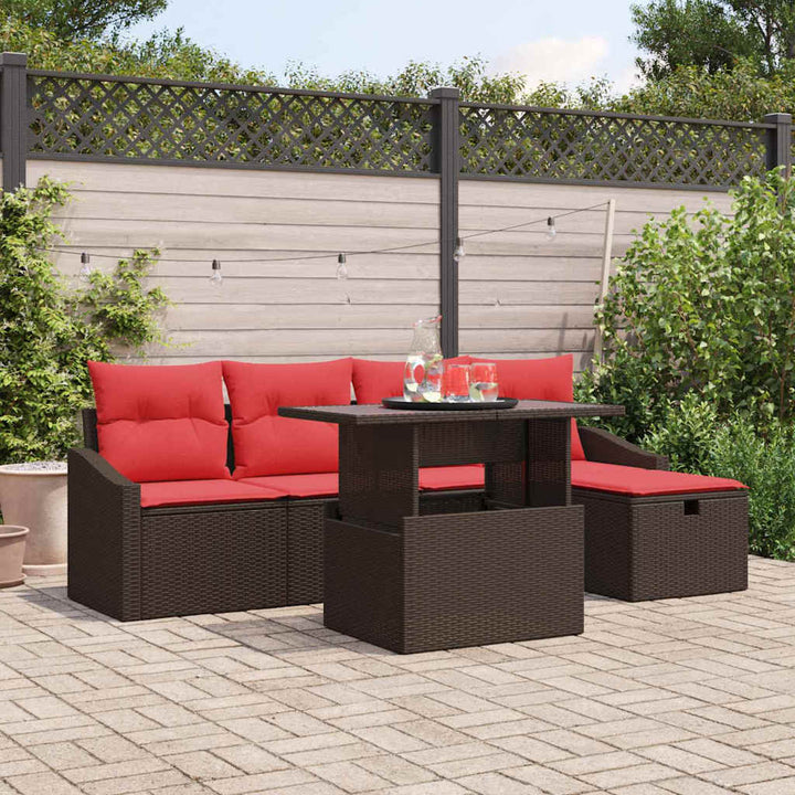 Havesofa Sæt 6 stk. polyrattan