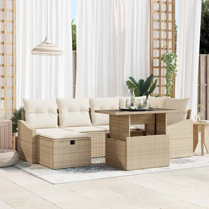 Havesofa Sæt 7 stk. polyrattan