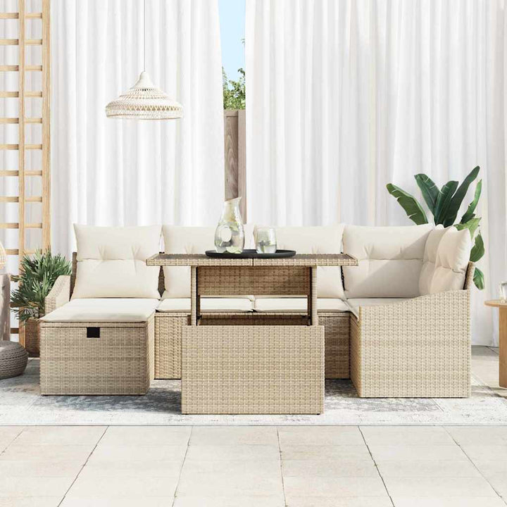 Havesofa Sæt 7 stk. polyrattan