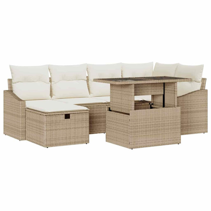 Havesofa Sæt 7 stk. polyrattan