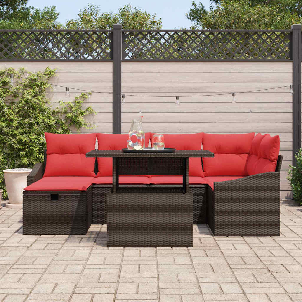 Havesofa Sæt 7 stk. polyrattan