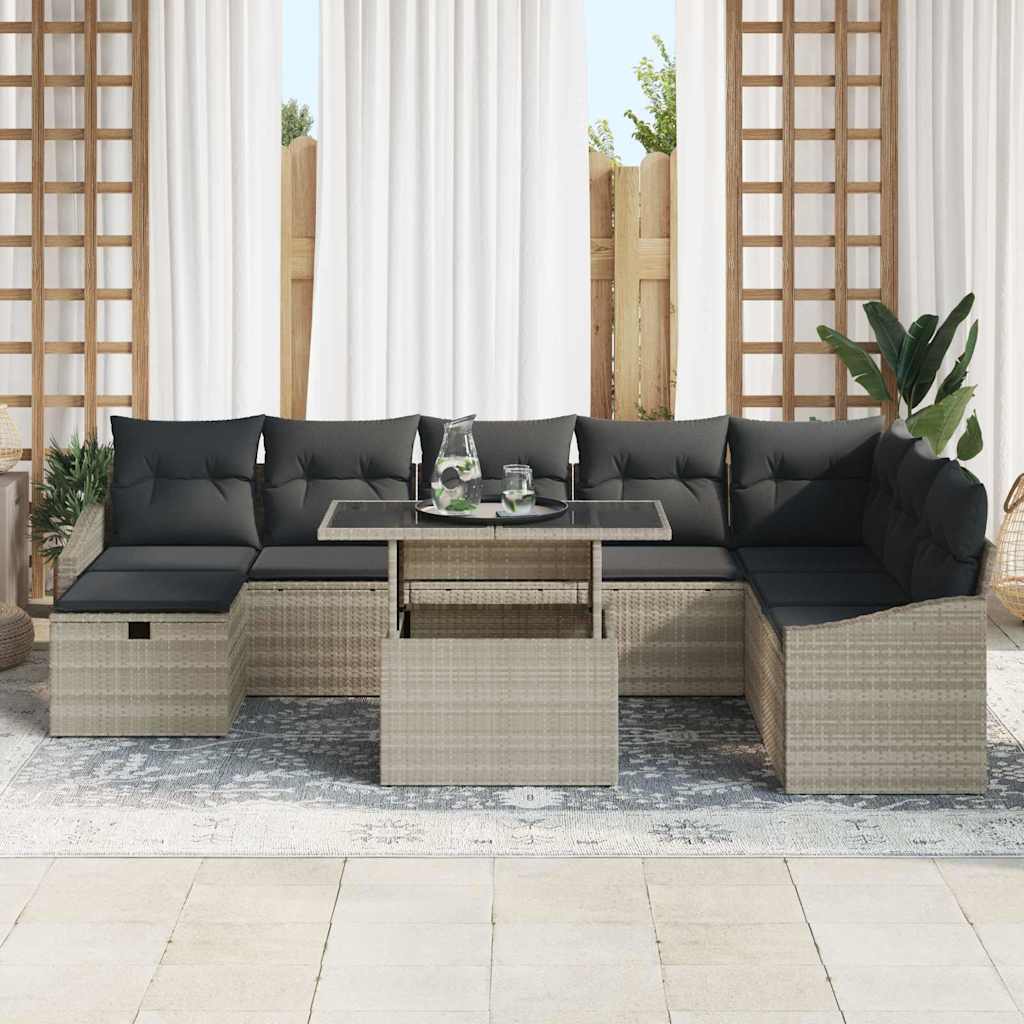 Havesofa Sæt 9 stk. polyrattan