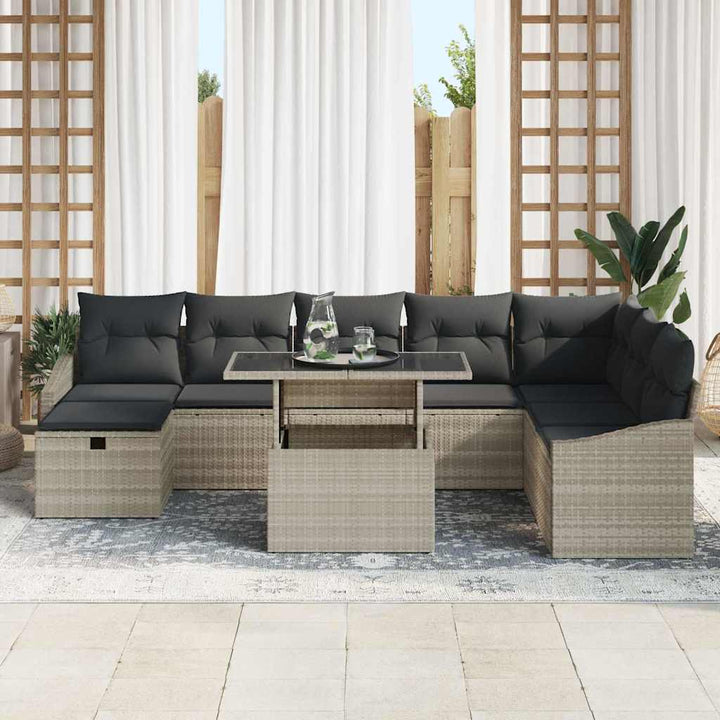Havesofa Sæt 9 stk. polyrattan