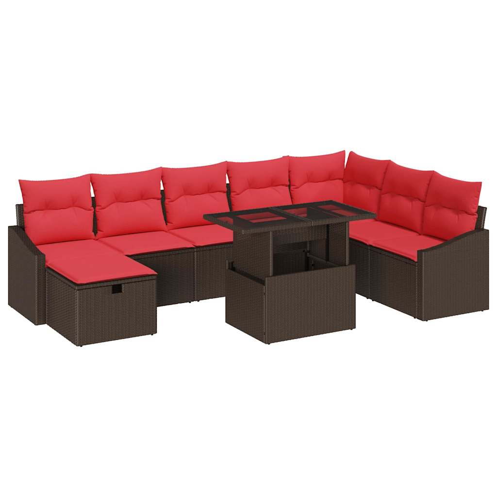 Havesofa Sæt 9 stk. polyrattan