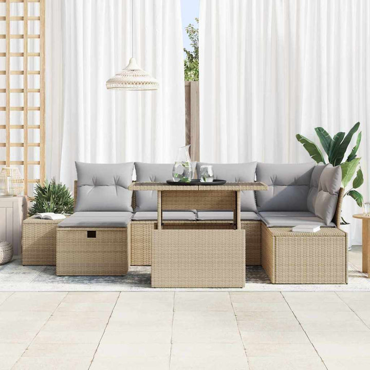 Havesofa Sæt 7 stk. polyrattan