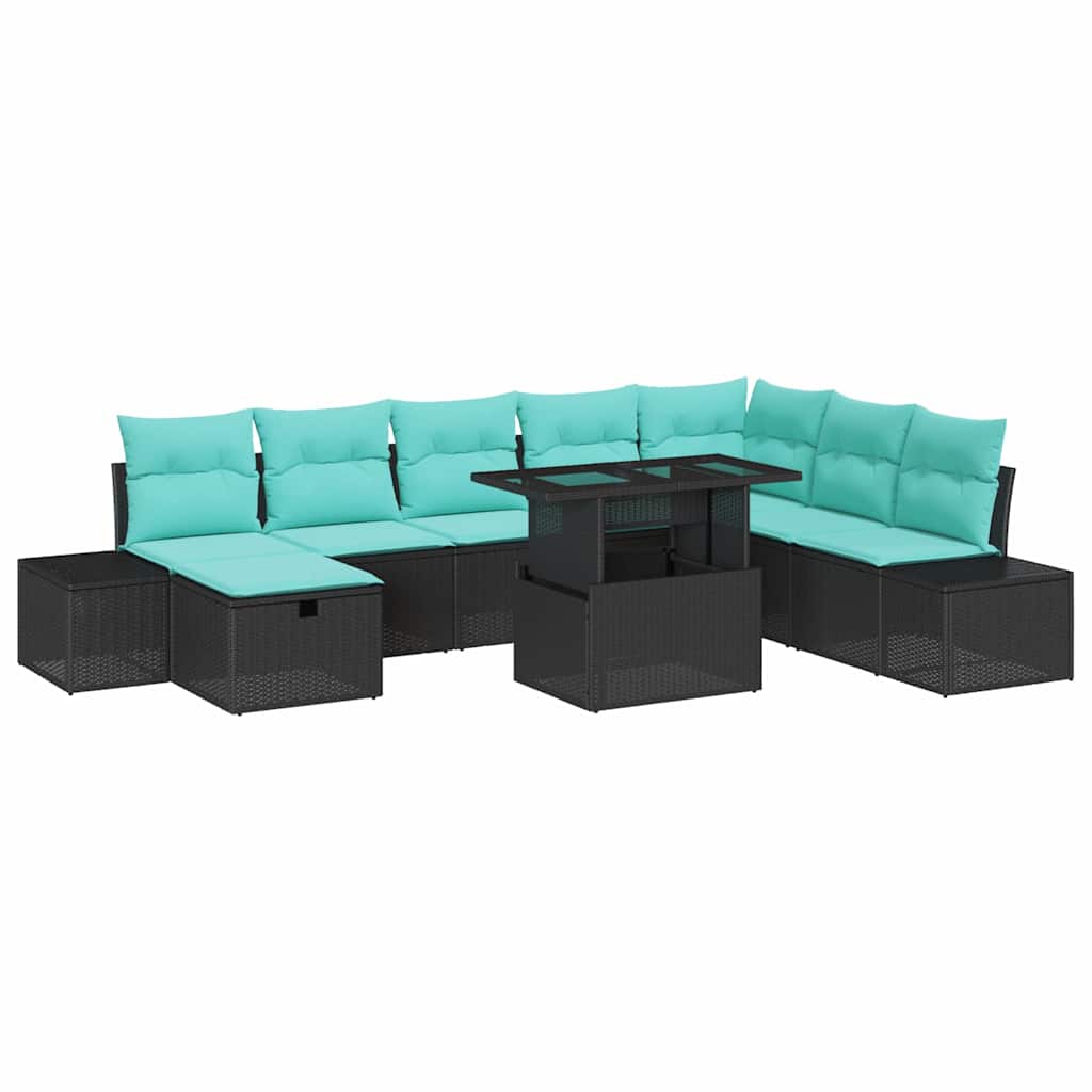 Havesofa Sæt 9 stk. polyrattan