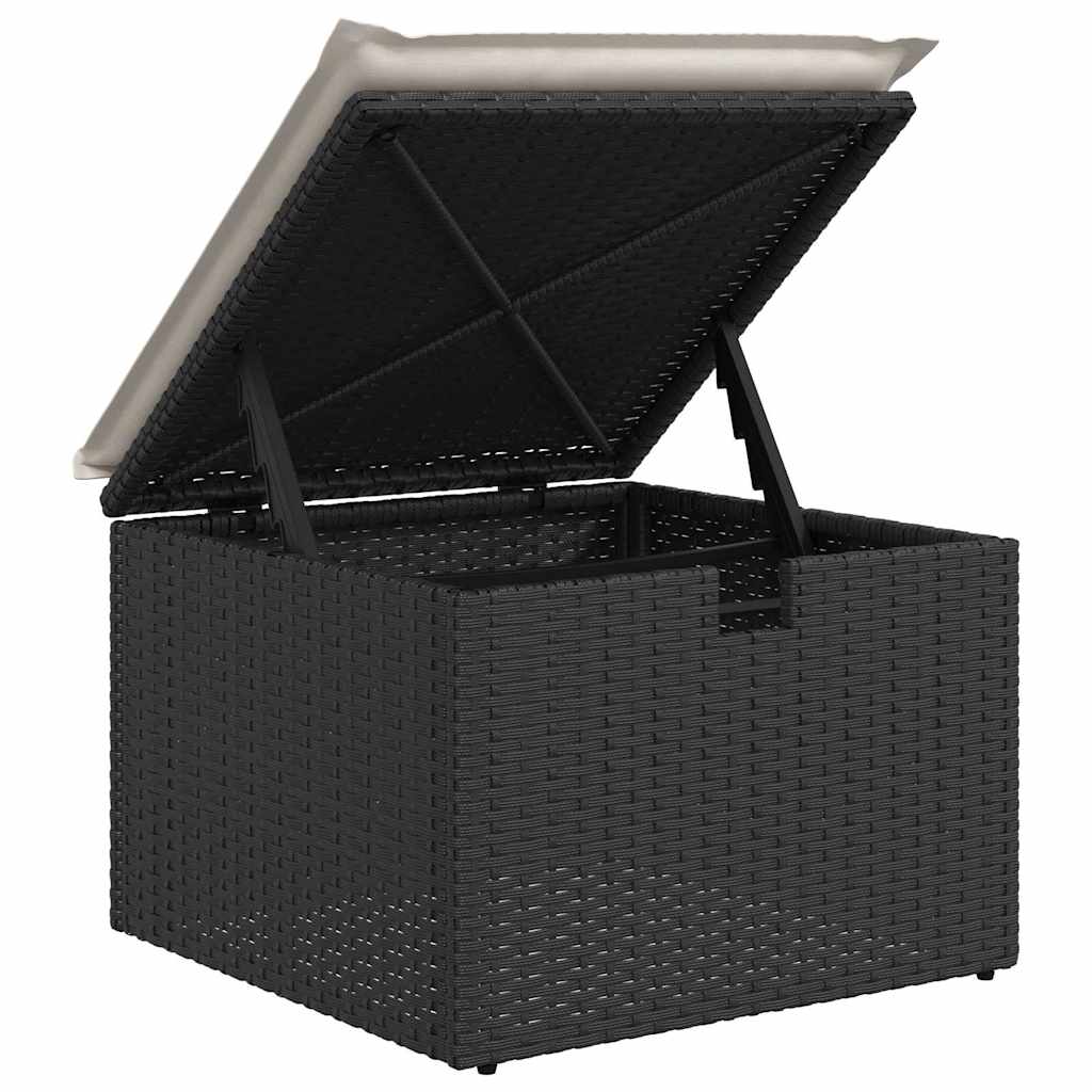 Havesofa Sæt 9 stk. Sort polyrattan