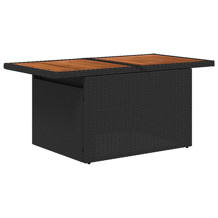 Havesofa Sæt 9 stk. Sort polyrattan