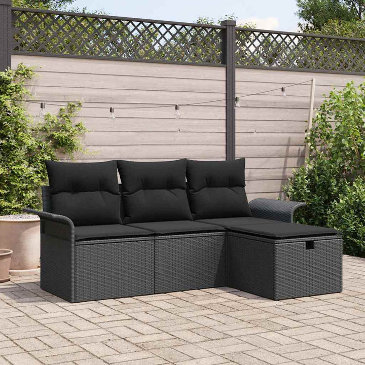 Havesofa Sæt 4 stk. Poly rattan