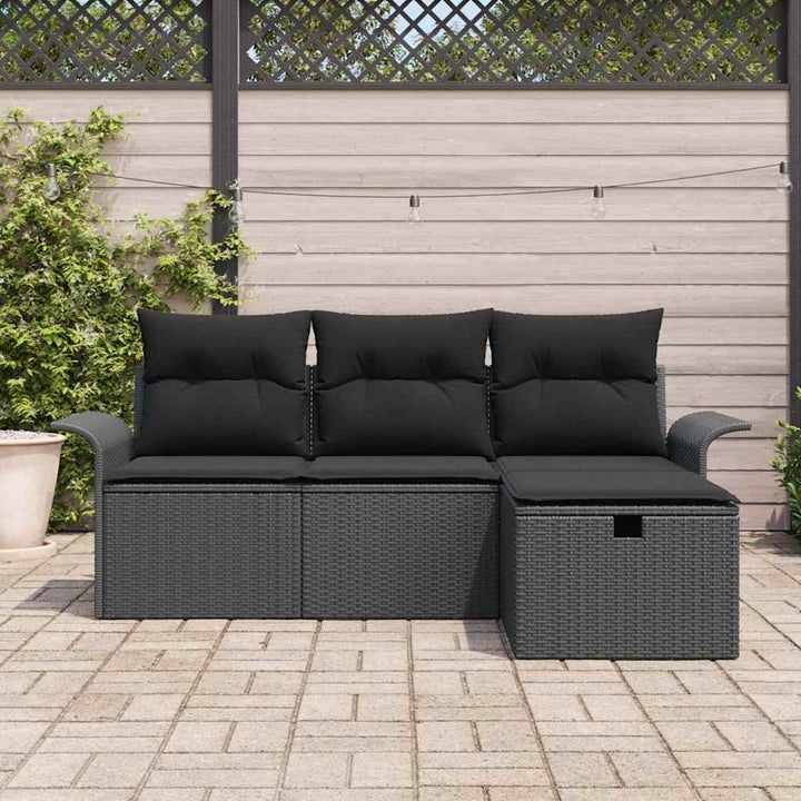 Havesofa Sæt 4 stk. Poly rattan