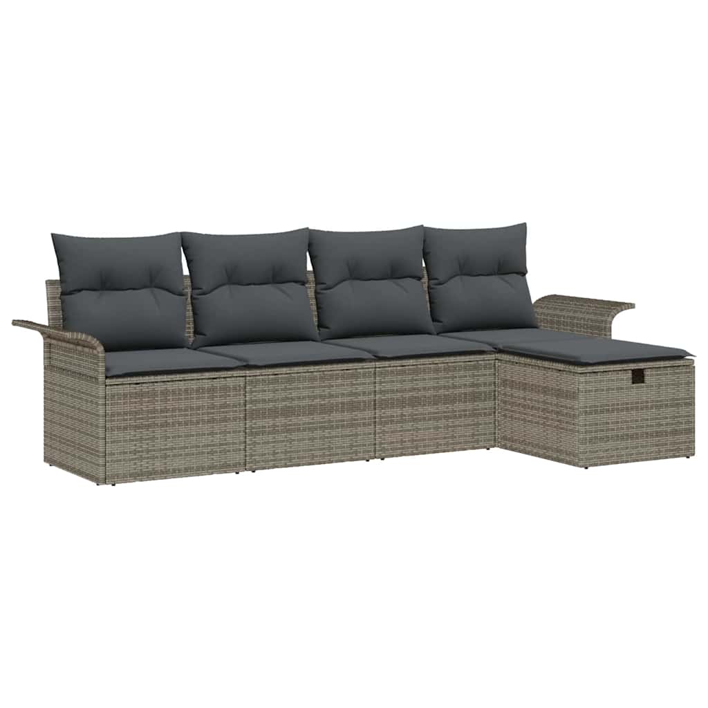 Havesofa Sæt 5 stk. Poly rattan