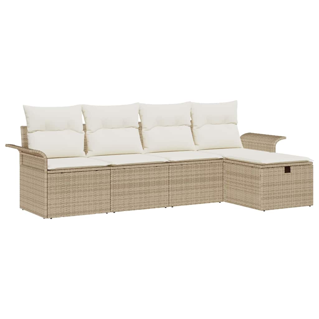Havesofa Sæt 5 stk. Poly rattan