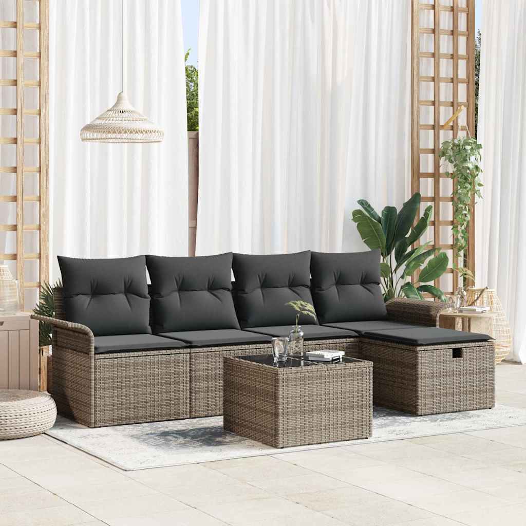 Havesofa Sæt 6 stk. Poly rattan