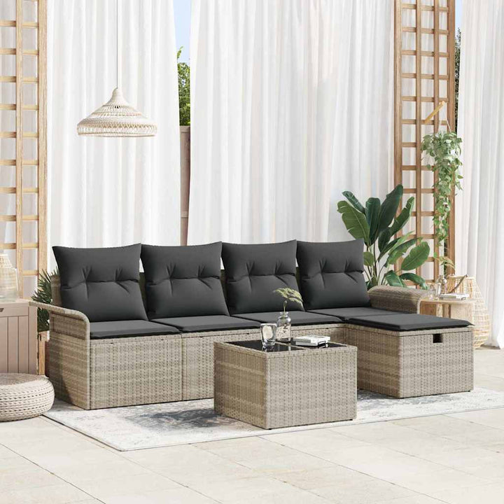Havesofa Sæt 6 stk. Poly rattan