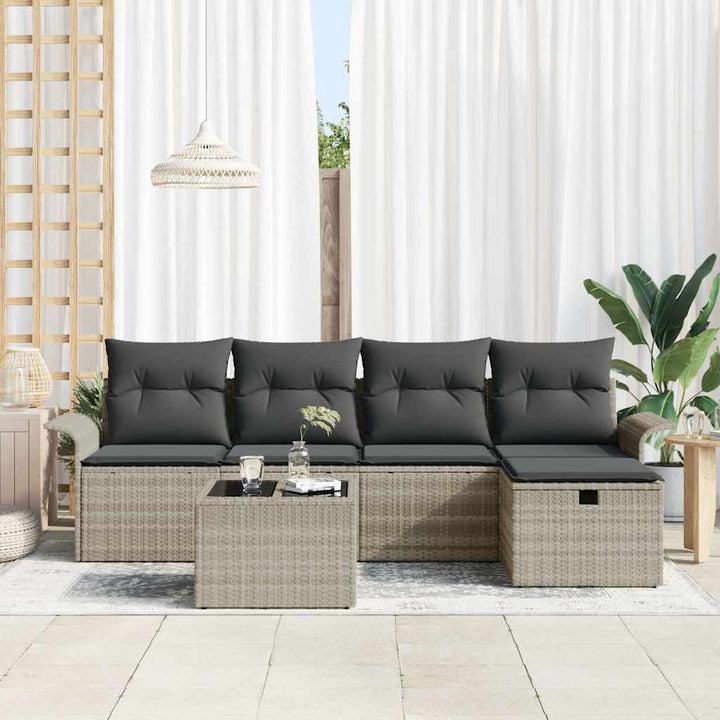Havesofa Sæt 6 stk. Poly rattan