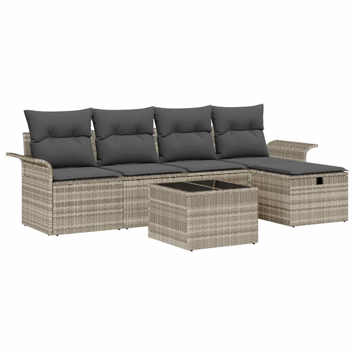 Havesofa Sæt 6 stk. Poly rattan
