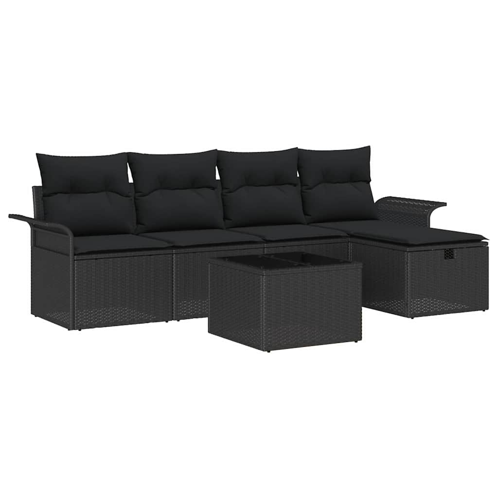 Havesofa Sæt 6 stk. Poly rattan
