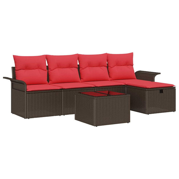 Havesofa Sæt med pude med opbevaring 6 pcs Poly rattan