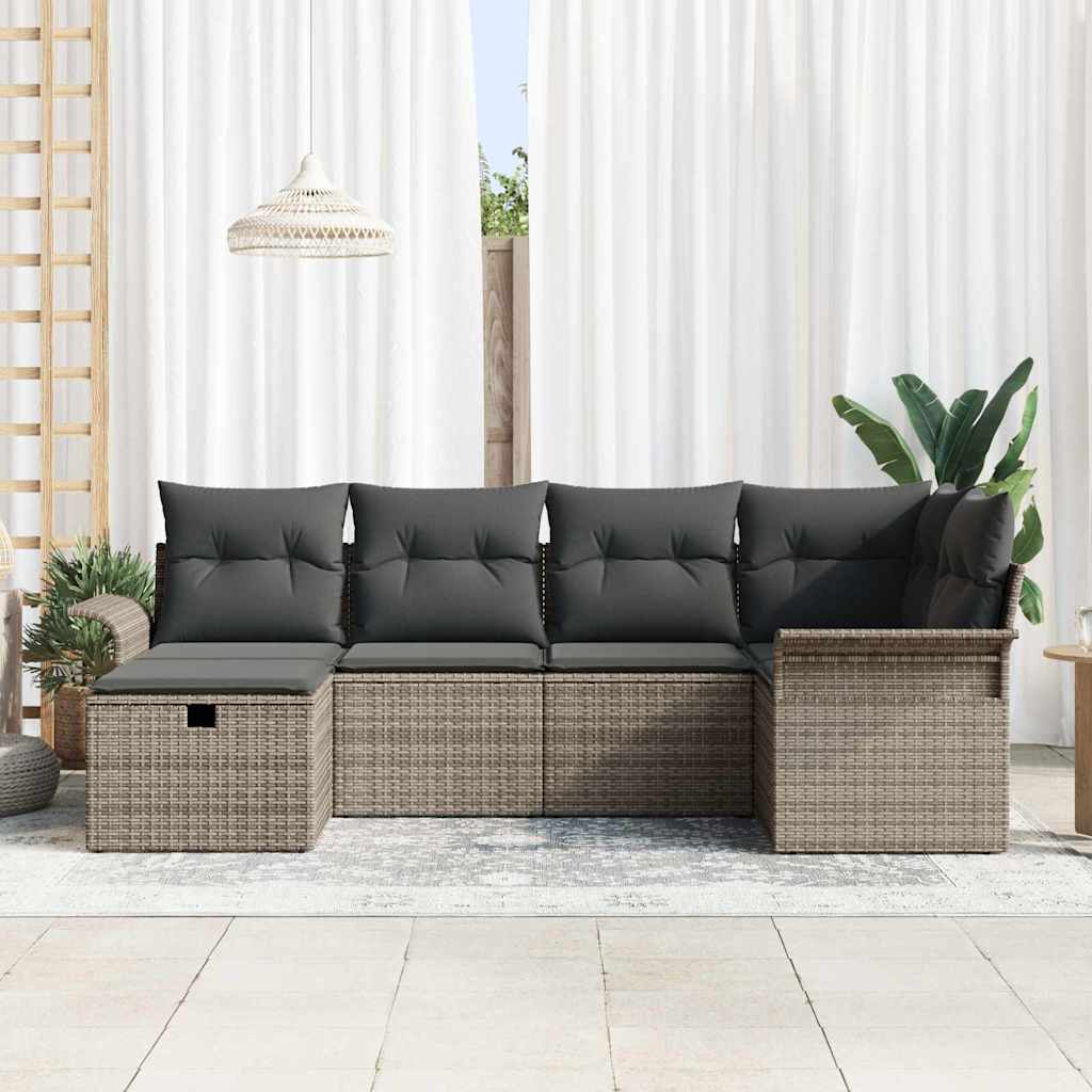 Havesofa Sæt 6 stk. Poly rattan
