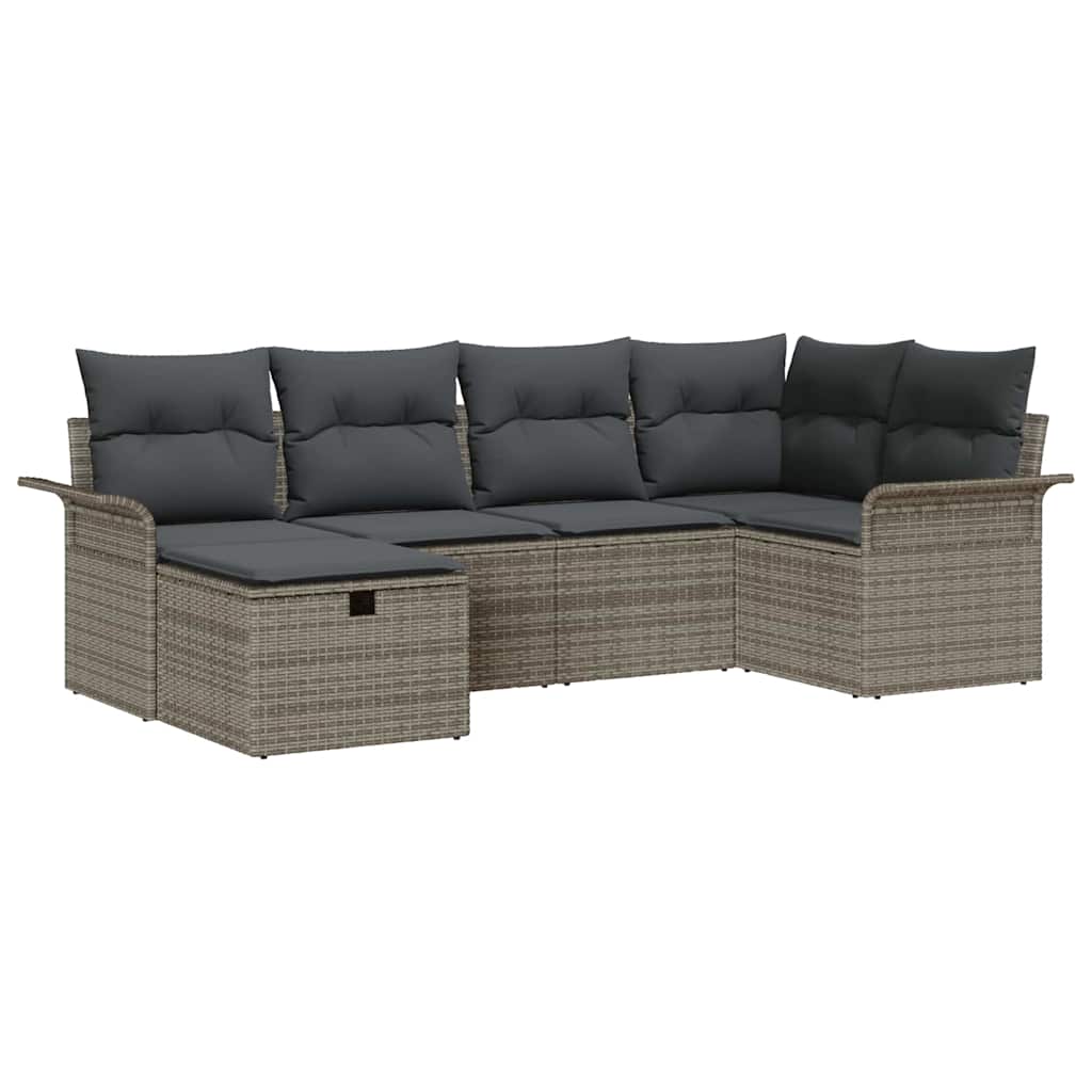 Havesofa Sæt 6 stk. Poly rattan
