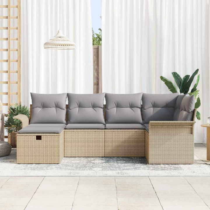 Havesofa Sæt 6 stk. Poly rattan