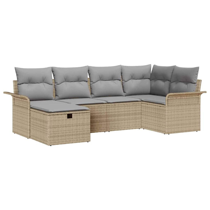 Havesofa Sæt 6 stk. Poly rattan