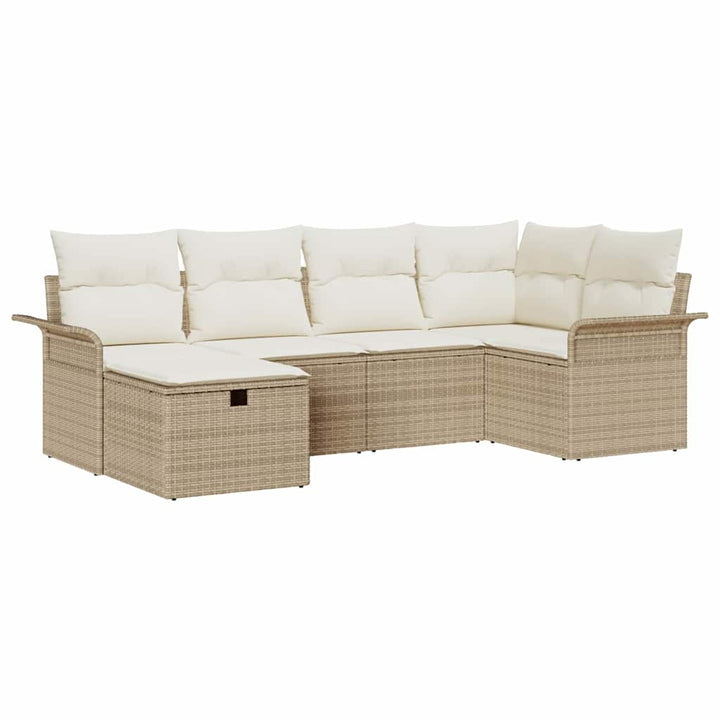 Havesofa Sæt med pude med opbevaring 6 pcs Poly rattan