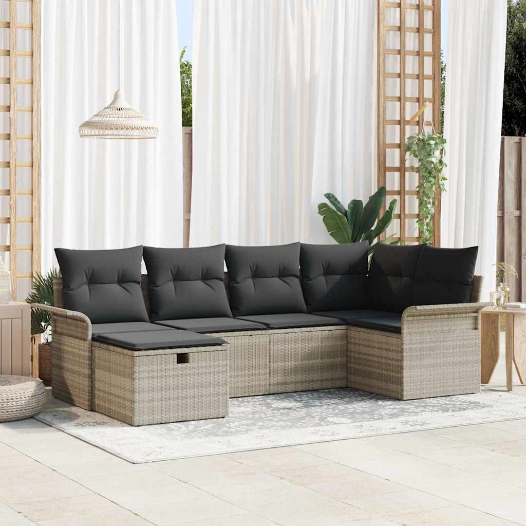 Havesofa Sæt 6 stk. Poly rattan