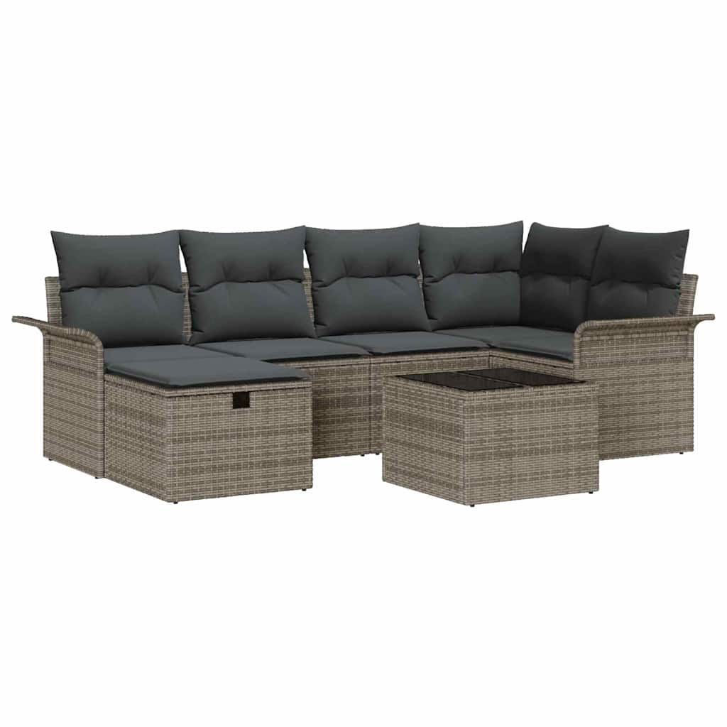 Havesofa Sæt 7 stk. Poly rattan