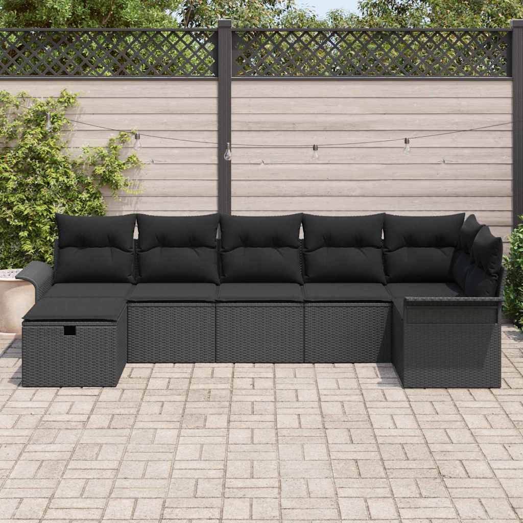 Havesofa Sæt 7 stk. Poly rattan