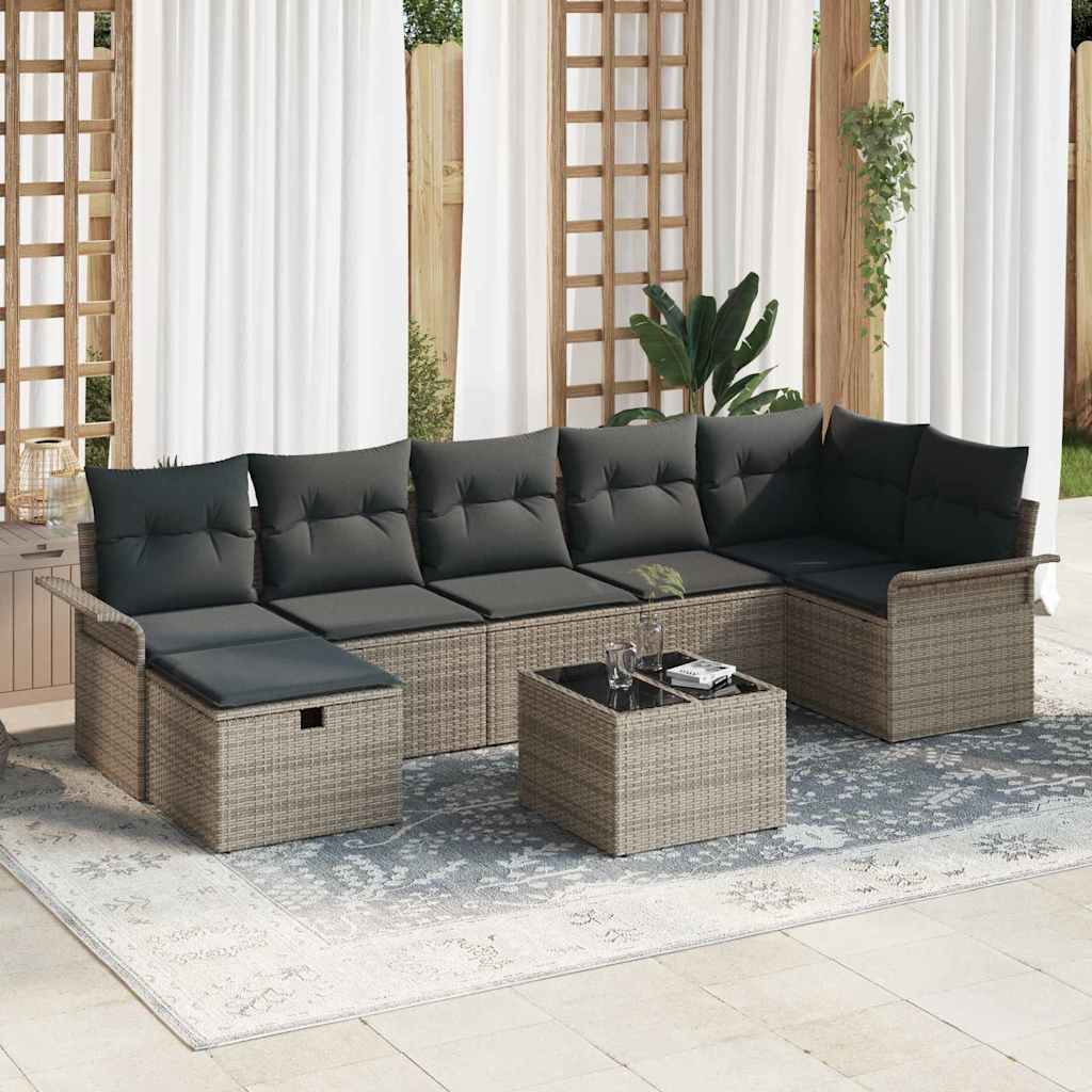 Havesofa Sæt 8 stk. Poly rattan
