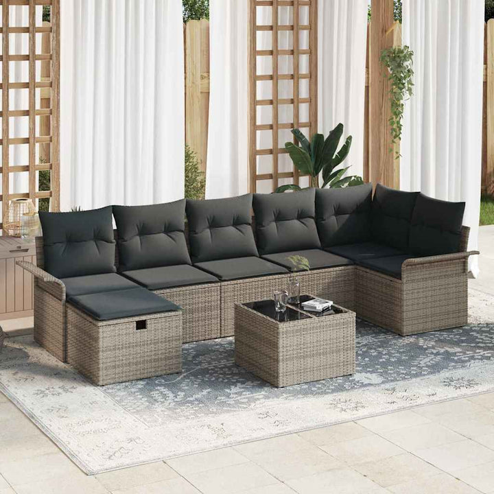 Havesofa Sæt 8 stk. Poly rattan