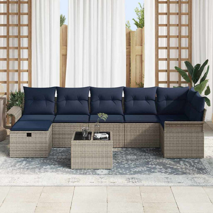 Havesofa Sæt 8 stk. Poly rattan