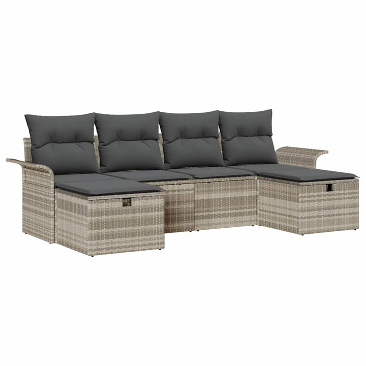 Havesofa Sæt 6 stk. Poly rattan
