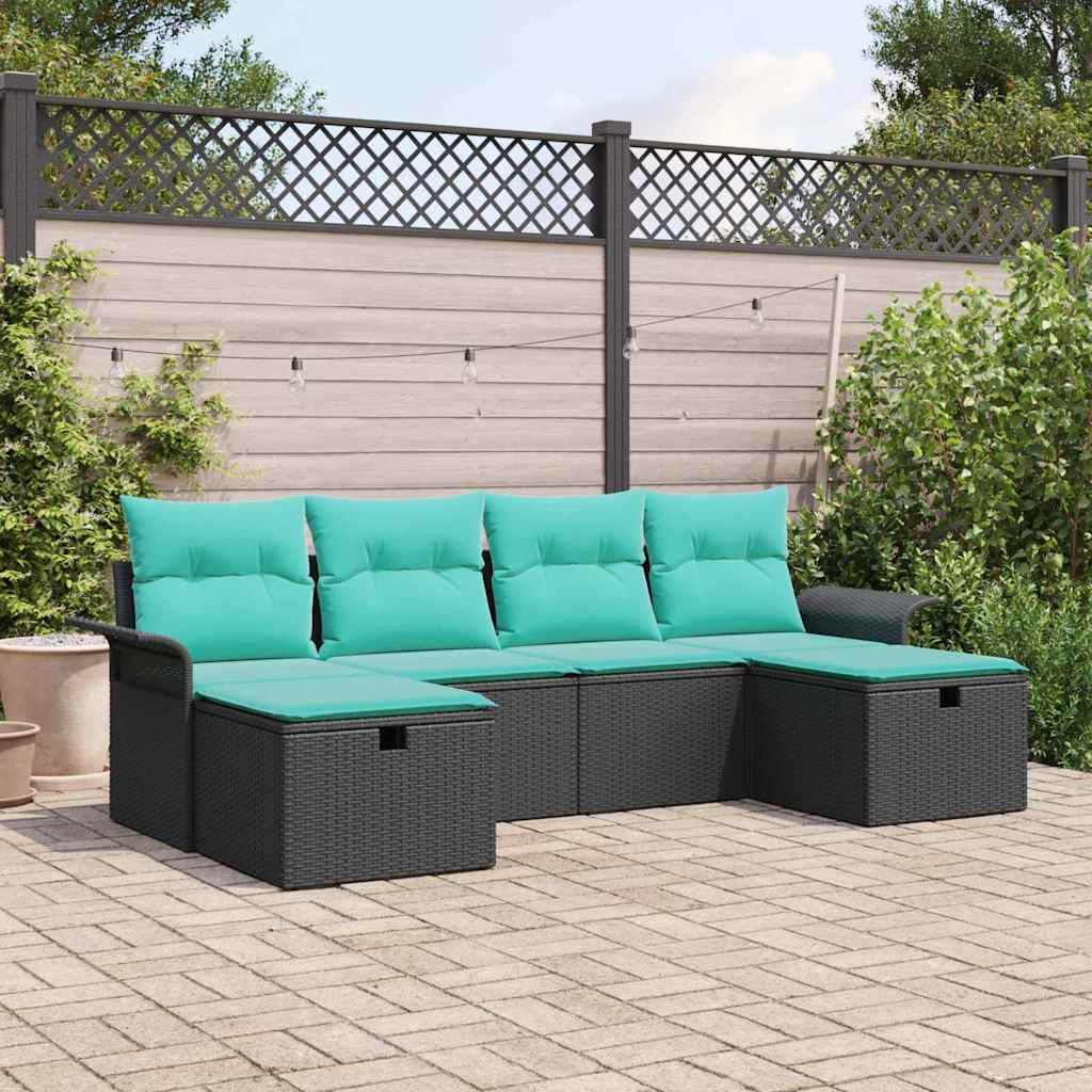 Havesofa Sæt 6 stk. Poly rattan