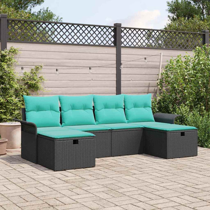 Havesofa Sæt 6 stk. Poly rattan