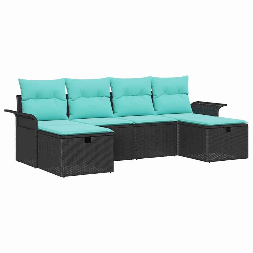 Havesofa Sæt 6 stk. Poly rattan