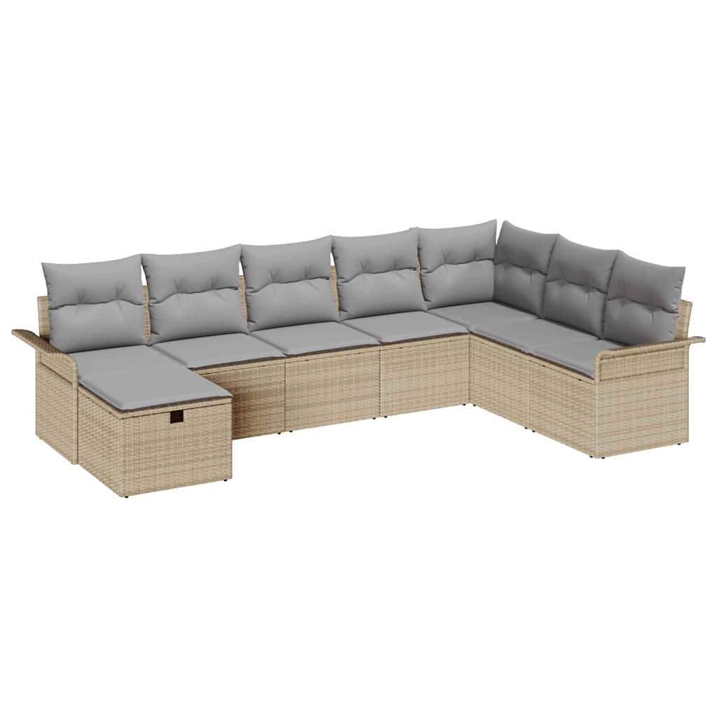 Havesofa Sæt 8 stk. Poly rattan