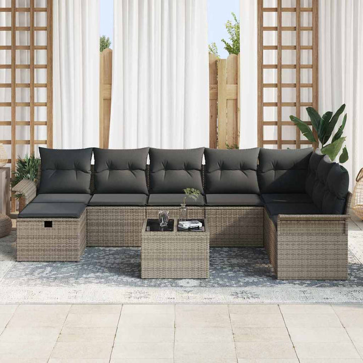 Havesofa Sæt 9 stk. Poly rattan