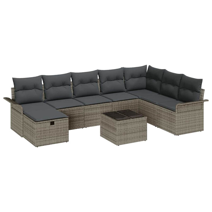 Havesofa Sæt 9 stk. Poly rattan