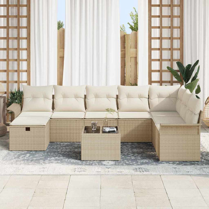 Havesofa Sæt 9 stk. Poly rattan
